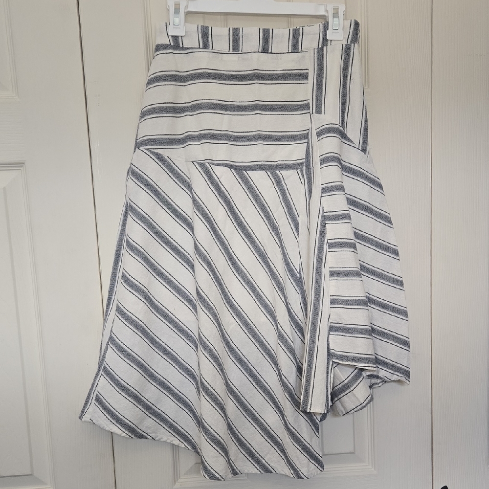 Asymetrical Blue Stiped Skirt